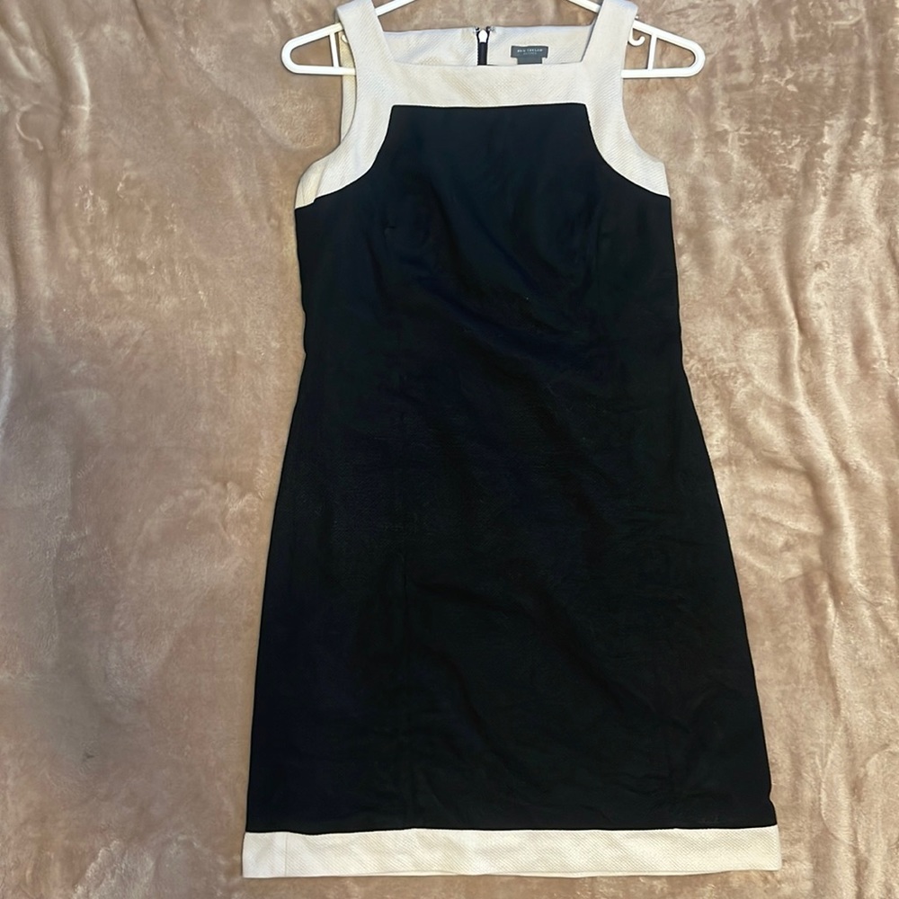 Anne Taylor petite black and off white dress